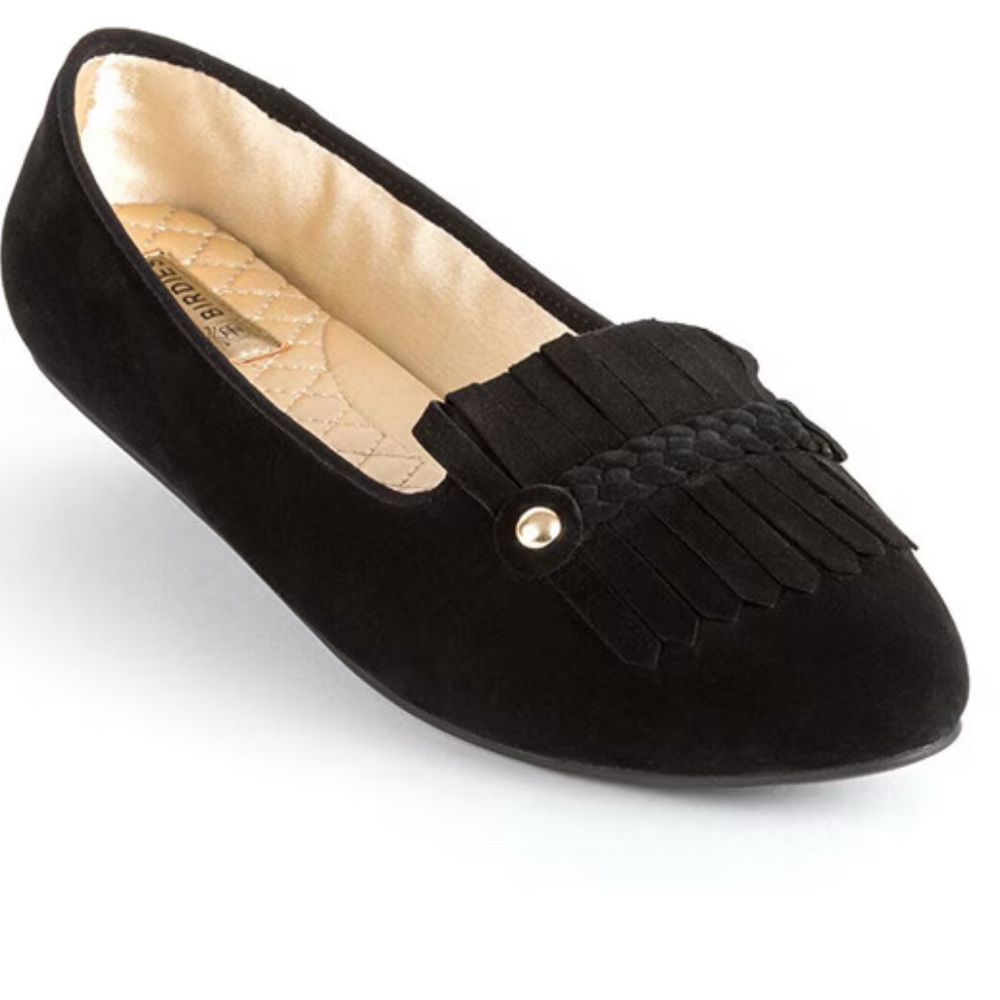 Birdies Black Fringe Loafers Never worn. Great style padded insole.Listed lower!